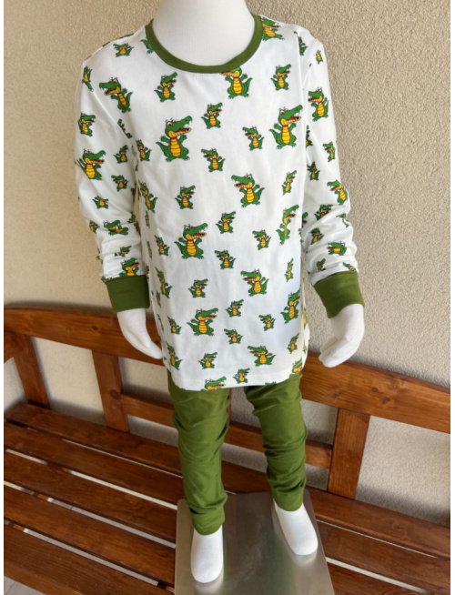 Detské pyžamko s rastúcimi manžetami KROKODÍL - klasik strih