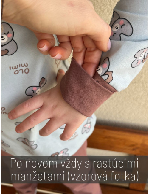 Detské pyžamko s rastúcimi manžetami Levík na horčicovej - tunikový strih