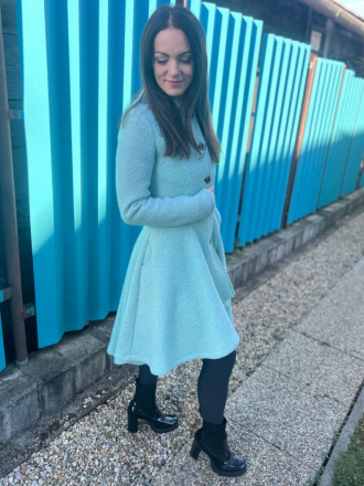 Buklé kabát LADY - mentol - LEN DO VYPREDANIA ZÁSOB