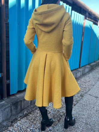 Buklé kabát LADY - žltý - LEN DO VYPREDANIA ZÁSOB