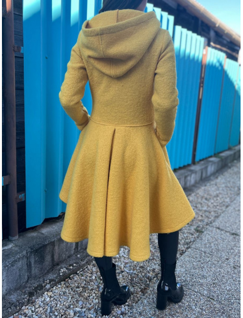 Buklé kabát LADY - žltý - LEN DO VYPREDANIA ZÁSOB