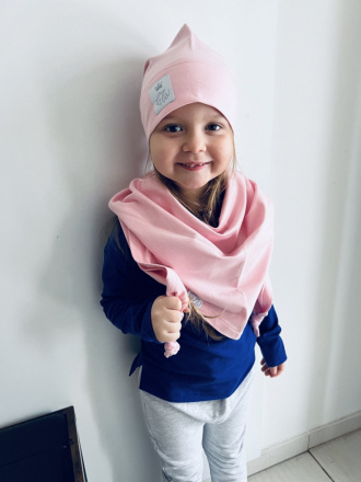 Šmolko čiapka so širokým lemom - baby ružová