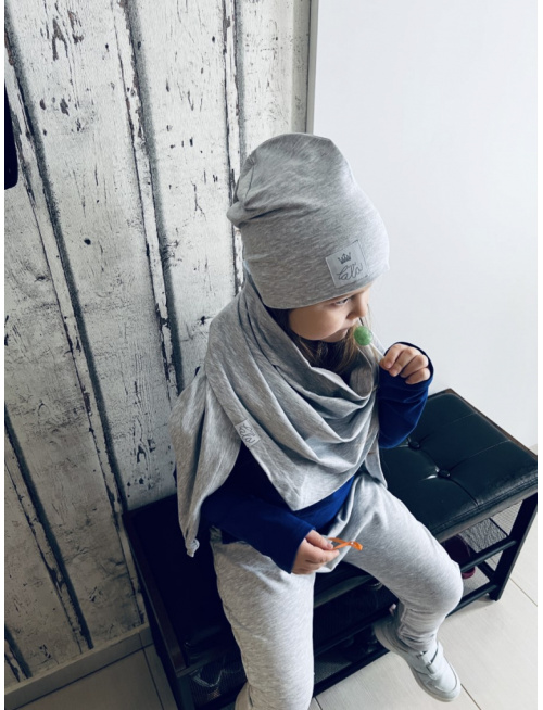 Šmolko čiapka so širokým lemom - melír sivá