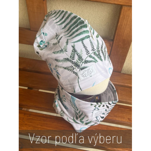 Šmolko čiapka + tunel (vzorovaný set) - jednovrstvový - PREMIUM