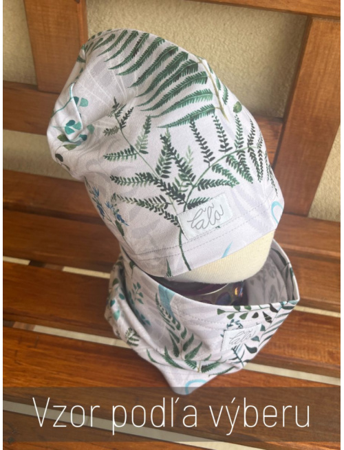 Šmolko čiapka + tunel (vzorovaný set) - jednovrstvový - PREMIUM