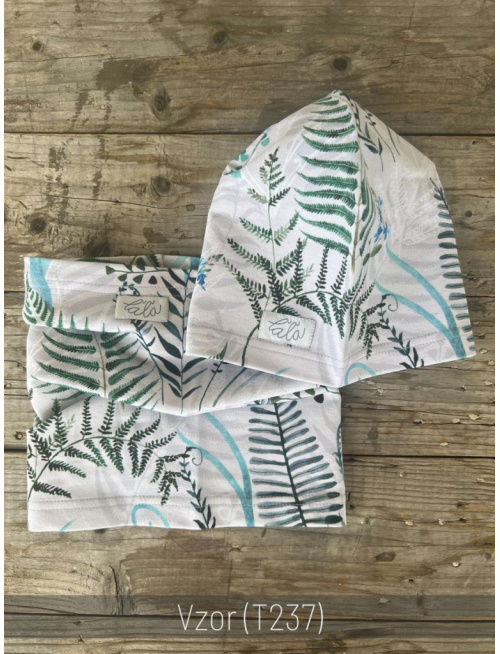 Šmolko čiapka + tunel (vzorovaný set) - jednovrstvový - PREMIUM