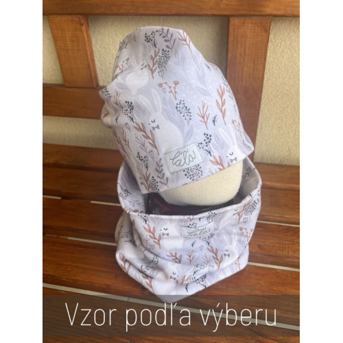 Šmolko čiapka + tunel (vzorovaný set) - dvojvrstvový - PREMIUM