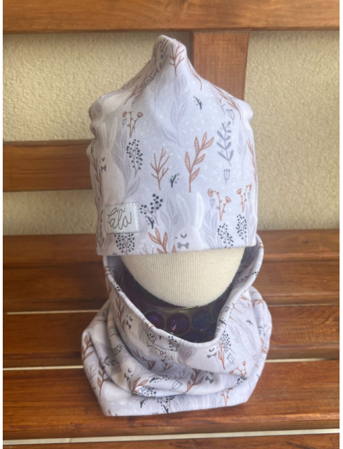 Šmolko čiapka + tunel (vzorovaný set) - dvojvrstvový - PREMIUM