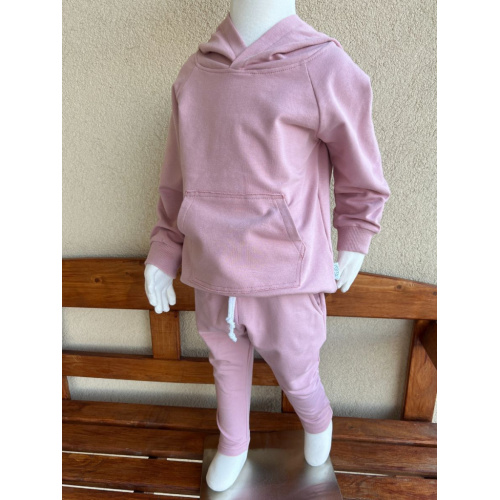 Tepláková SÚPRAVA - Mikina HOODIE + gate NEW - staroružová