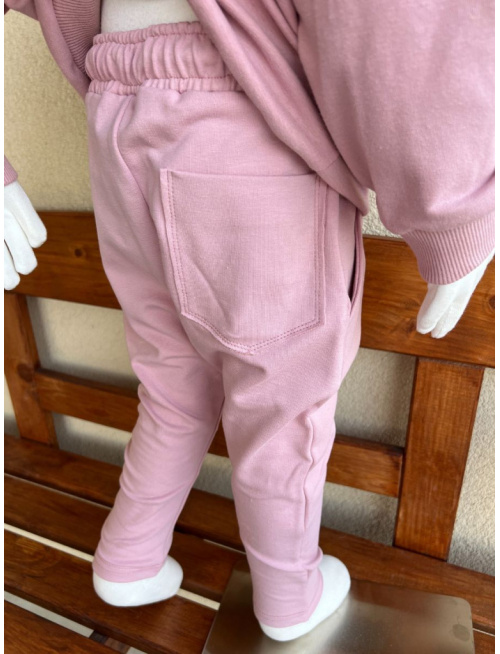 Tepláková SÚPRAVA - Mikina HOODIE + gate NEW - staroružová