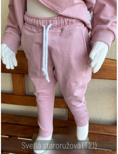 Tepláková SÚPRAVA - Mikina HOODIE + gate NEW - staroružová