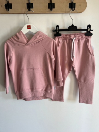 Tepláková SÚPRAVA - Mikina HOODIE + gate NEW - staroružová