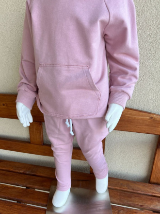 Tepláková SÚPRAVA - Mikina HOODIE + gate NEW - staroružová