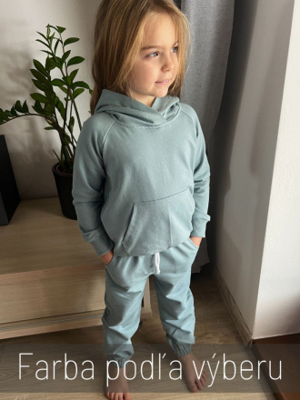 Tepláková SÚPRAVA - Mikina HOODIE + gate ELIT s gumou v dolnom kraji