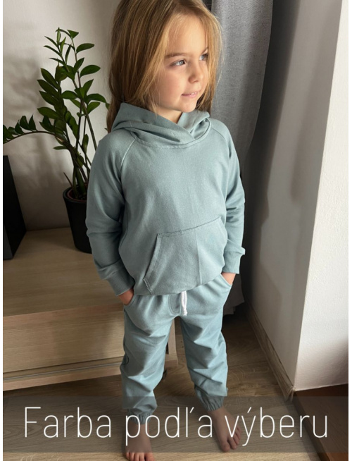 Tepláková SÚPRAVA - Mikina HOODIE + gate ELIT s gumou v dolnom kraji