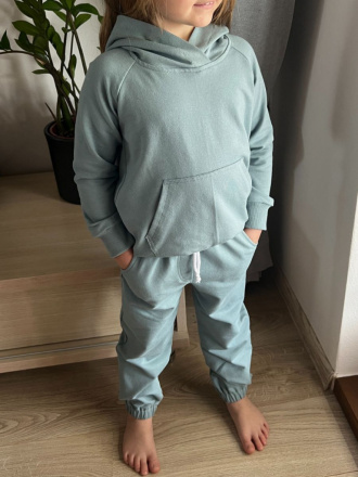Tepláková SÚPRAVA - Mikina HOODIE + gate ELIT s gumou v dolnom kraji