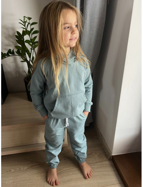 Tepláková SÚPRAVA - Mikina HOODIE + gate ELIT s gumou v dolnom kraji