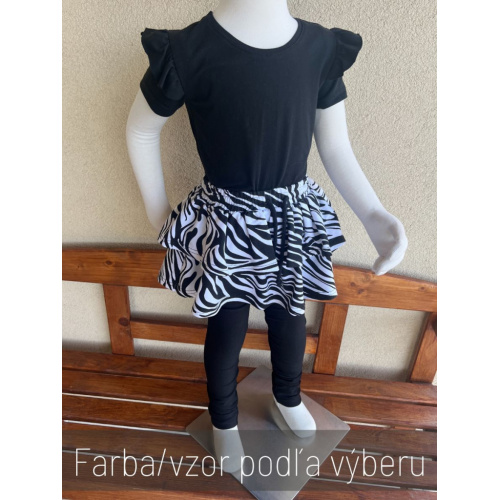 Teplákové legíny so sukňou - fabra + vzor