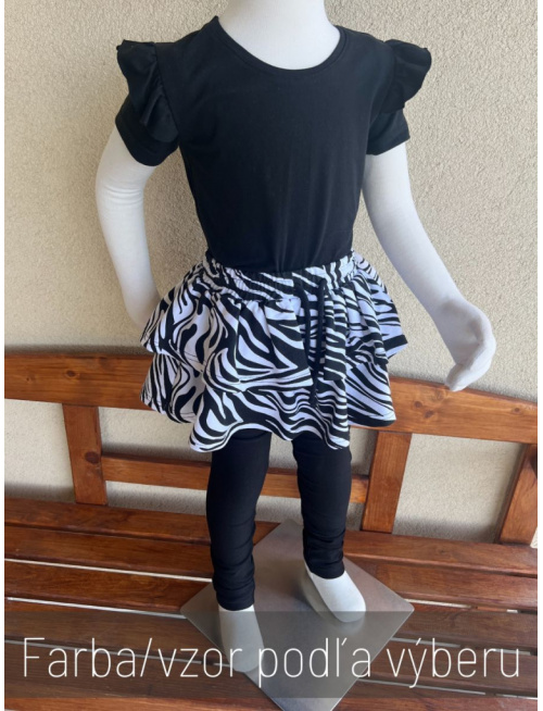 Teplákové legíny so sukňou - fabra + vzor