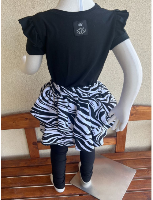 Teplákové legíny so sukňou - fabra + vzor