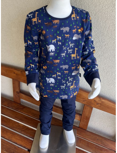 Detské pyžamko  s rastúcimi manžetami AFRIKA - klasik strih