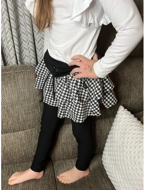 Teplákové legíny so sukňou - fabra + vzor