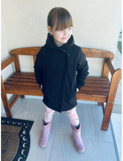 Rastúca softshell bunda so šikmozipsom ALEX - jednofarebná - jar/JESEŇ