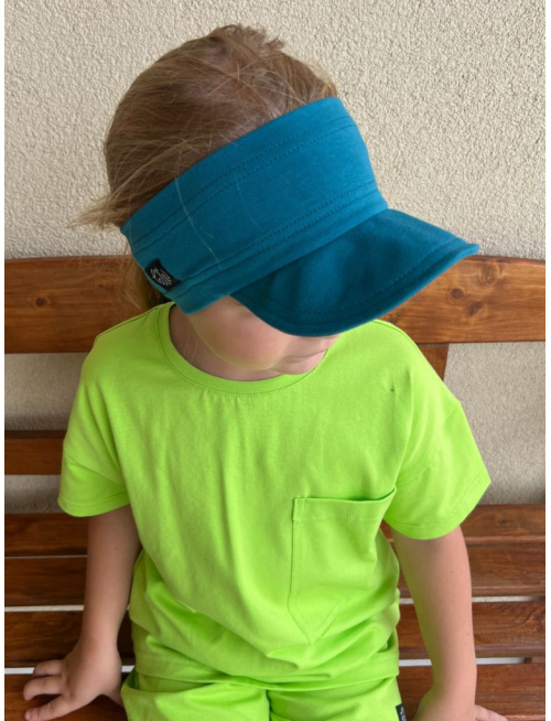 Tepláková šiltočelenka - jednovrstvová - petrolej