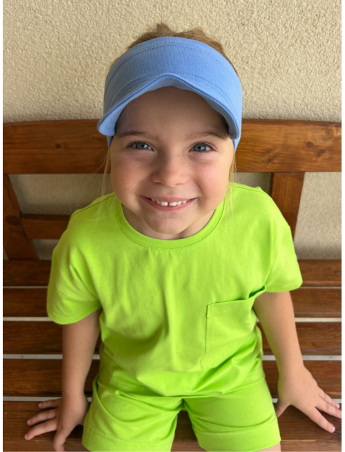 Tepláková šiltočelenka - jednovrstvová - nebíčkovo modrá - LEN DO VYPREDANIA ZÁSOB