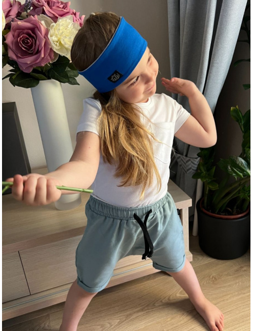 Tepláková rovná čelenka obojstranná jednofarebná