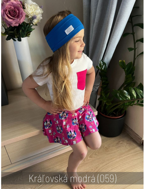 Úpletová rovná čelenka - jednovrstvová - kráľovská modrá