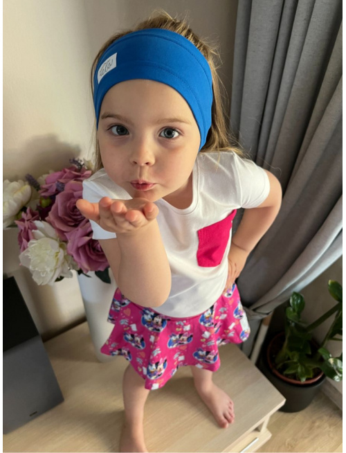 Úpletová rovná čelenka - jednovrstvová - kráľovská modrá