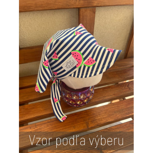Vzorovaná úpletová šatka SUMMER so šiltom - na viazanie