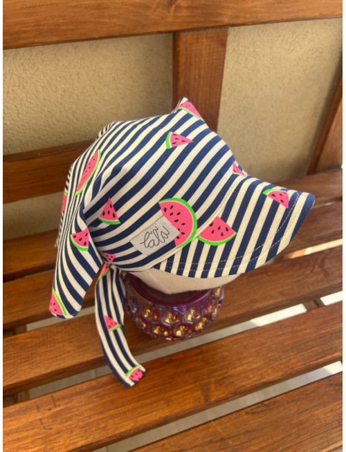 Vzorovaná úpletová šatka SUMMER so šiltom - na viazanie