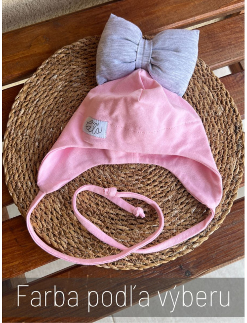 Tepláková ušiačka s BIG mašľou - jednovrstvová