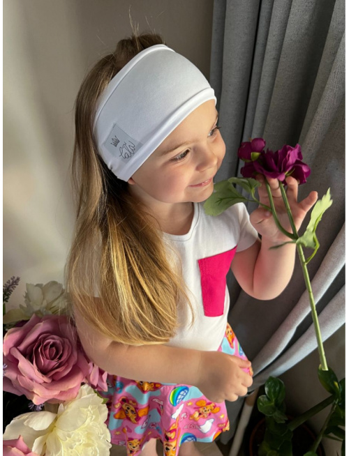 Úplet ŠUĽKY čelenka - jednofarebná - biela