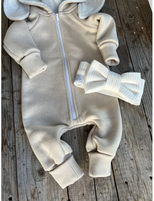 Overal so ZAJAČIK uškami - počesaná teplákovina