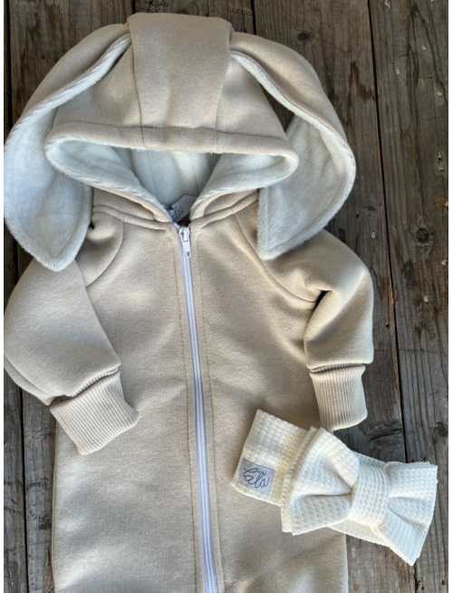 Overal so ZAJAČIK uškami - počesaná teplákovina