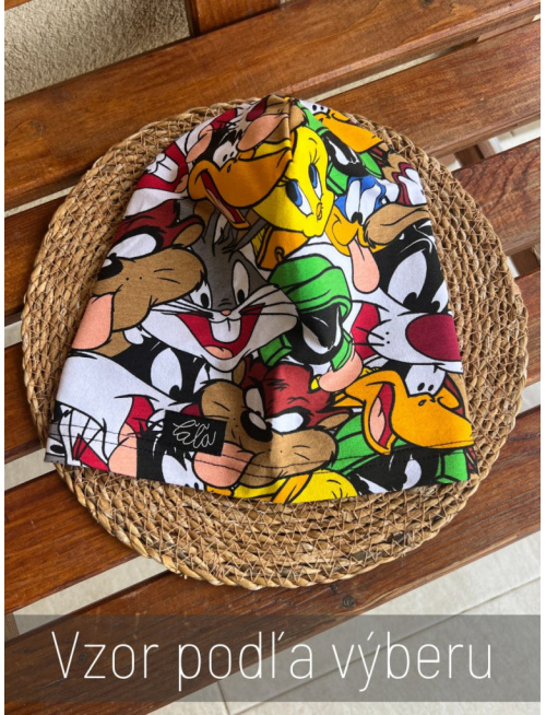 Tepláková šmolko čiapka - vzorovaná - jednovrstvová