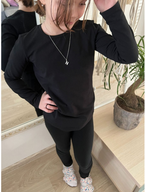 Úpletový nátelník - girl - jednofarebný - čierna