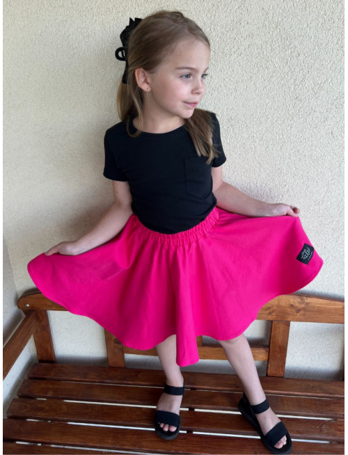 Tepláková kruhová sukňa - cyklamén