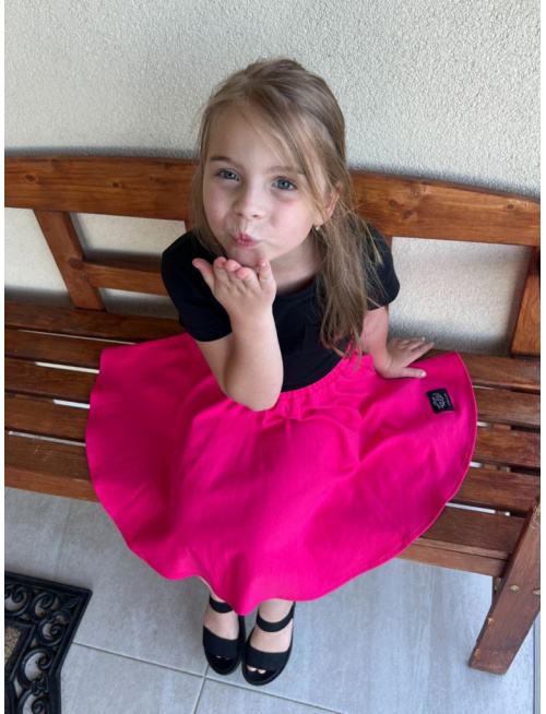 Tepláková kruhová sukňa - cyklamén