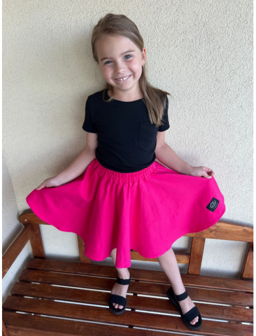 Tepláková kruhová sukňa - cyklamén