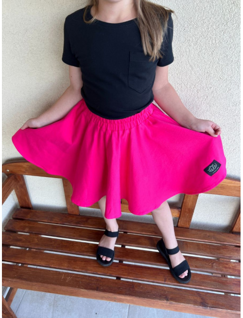 Tepláková kruhová sukňa - cyklamén