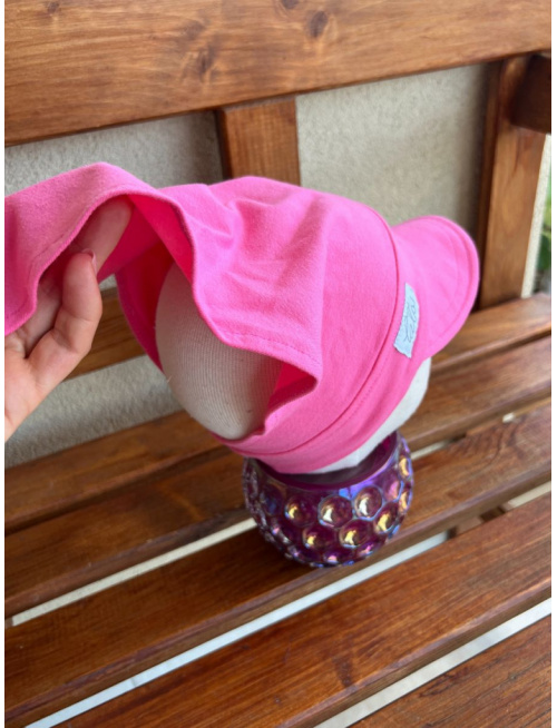 Úpletová šatka LORY so šiltom - na pevno - neón ružová - LEN DO VYPREDANIA ZÁSOB