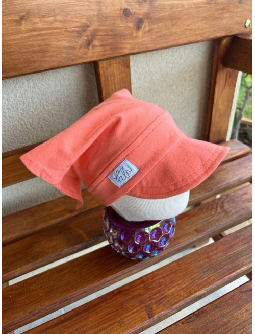 Úpletová šatka LORY so šiltom - na pevno - neón orange - LEN DO VYPREDANIA ZÁSOB