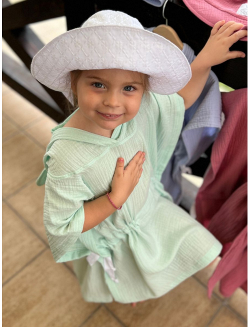 Detské pončo s uškami podľa výberu - gázovina/mušelín - jednofarebné