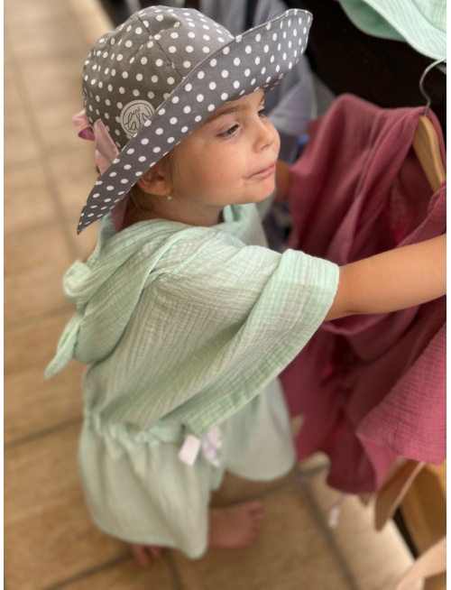 Detské pončo s uškami podľa výberu - gázovina/mušelín - jednofarebné