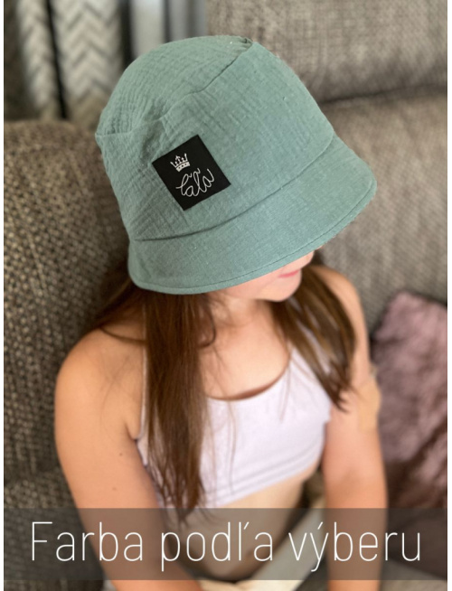 Klobúk Panáčik - gázovina/mušelín - jednovrstvový - jednofarebný