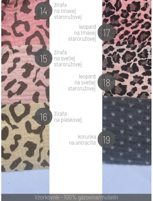 Vzorkovník - 100% dvojitá gázovina/Mušelín - vzorovaná